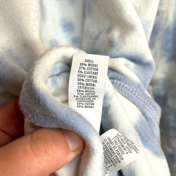 Offline by Aerie Women’s Fleece Cloud Tie Dye Crop Hoodie in Blue/White Size S - Picture 8 of 13